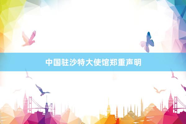 中国驻沙特大使馆郑重声明